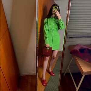 & Other Stories Lime Shirt Dress